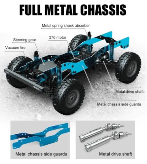 Hummer H1 Hurtle 1/12 Scale 4WD RC Rock Crawler with 2 Rechargeable Batteries - Image 4