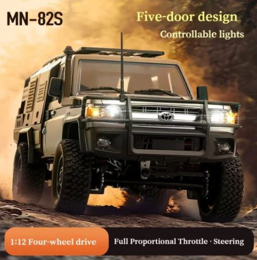 Landcruiser LC79 MN82S Black 1:12 scale RTR 2.4G 4WD Rock Crawler with 2 Rechargeable Batteries - Image 4