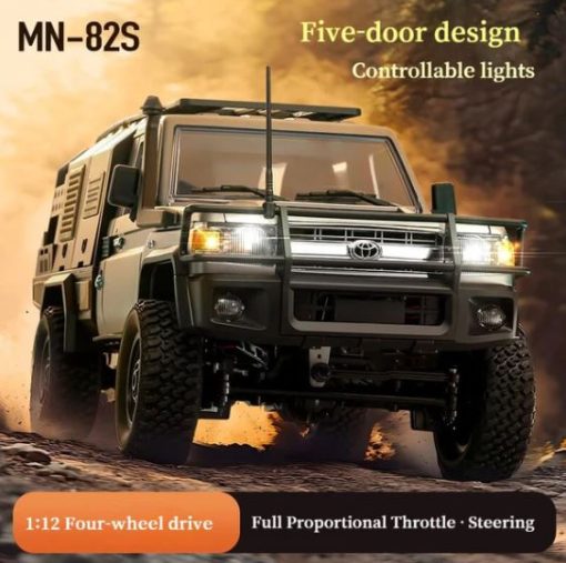 Landcruiser LC79 MN82S 1:12 scale RTR 2.4G 4WD Rock Crawler with 2 Rechargeable Batteries - Silver - Image 4