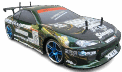 HSP 94123 1/10 Flying Fish On-Road 4WD RTR RC Drift Car 2.4Ghz 4WD with 2 Rechargeable Batteries - Green Chrome Wheels
